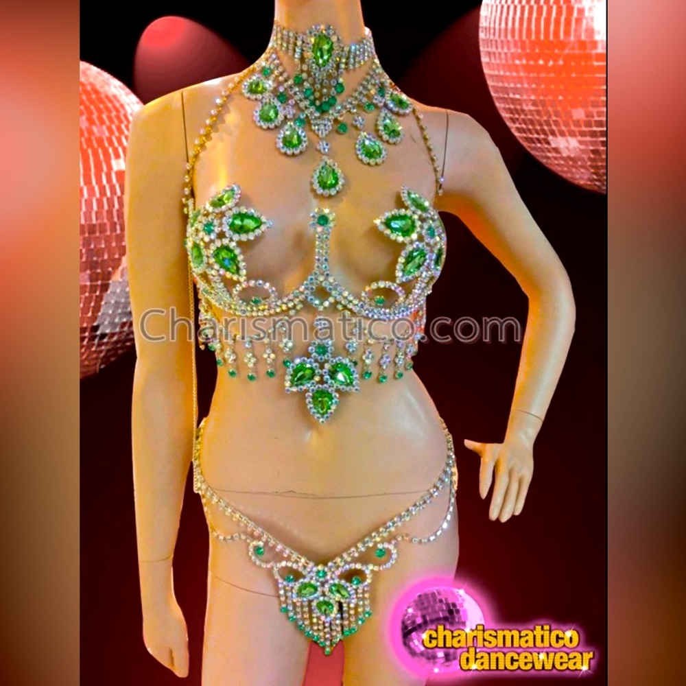 Green and Silver Chain Samba Costume